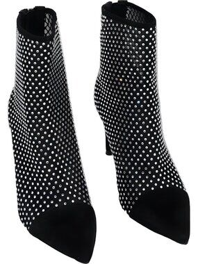 AQUA Lyssa Rhinestone Sparkle Ankle Booties Pointed Stiletto Heel 6M
